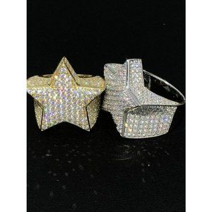 HarlemBling 925 Silver 5ct Diamond 14k Gold RING
